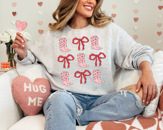 Cowboy Boots & Bows Sweatshirt