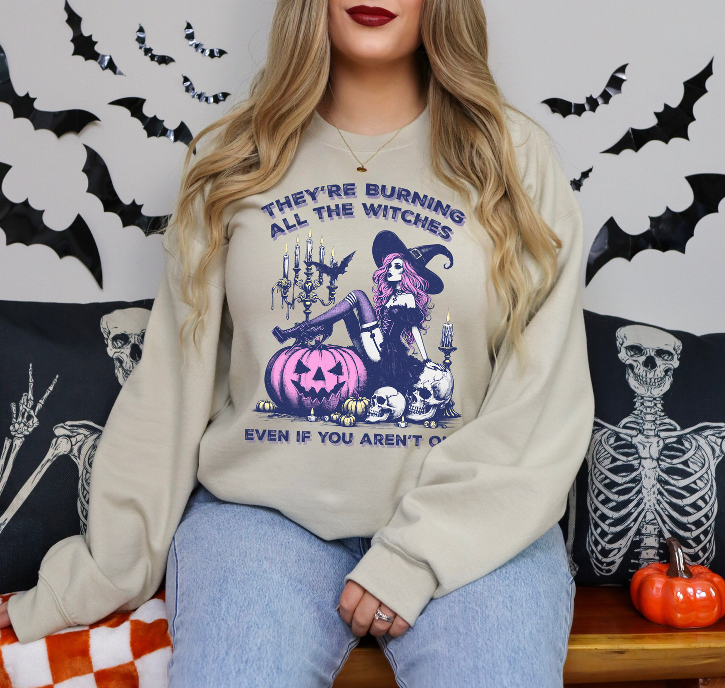 They're Burning All The Witches Halloween Sweatshirt