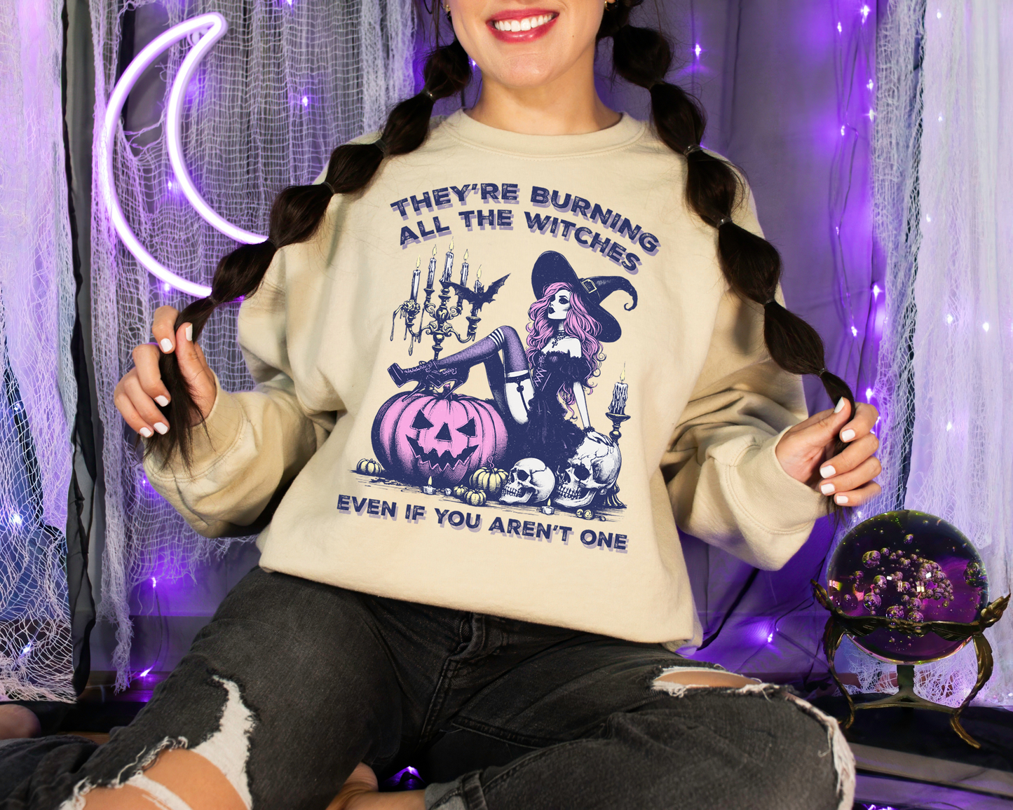 They're Burning All The Witches Halloween Sweatshirt