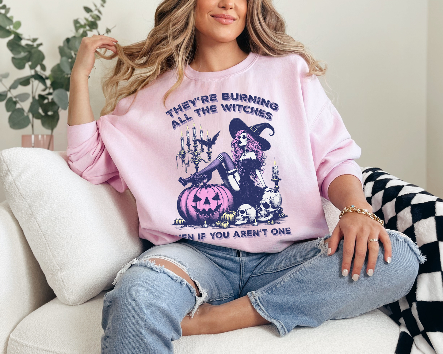 They're Burning All The Witches Halloween Sweatshirt