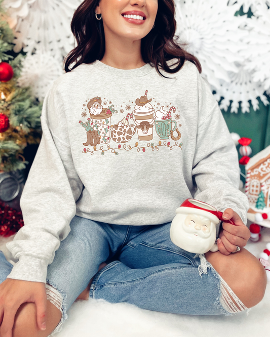 Cowboy Western Coffee Cup Christmas Sweatshirt