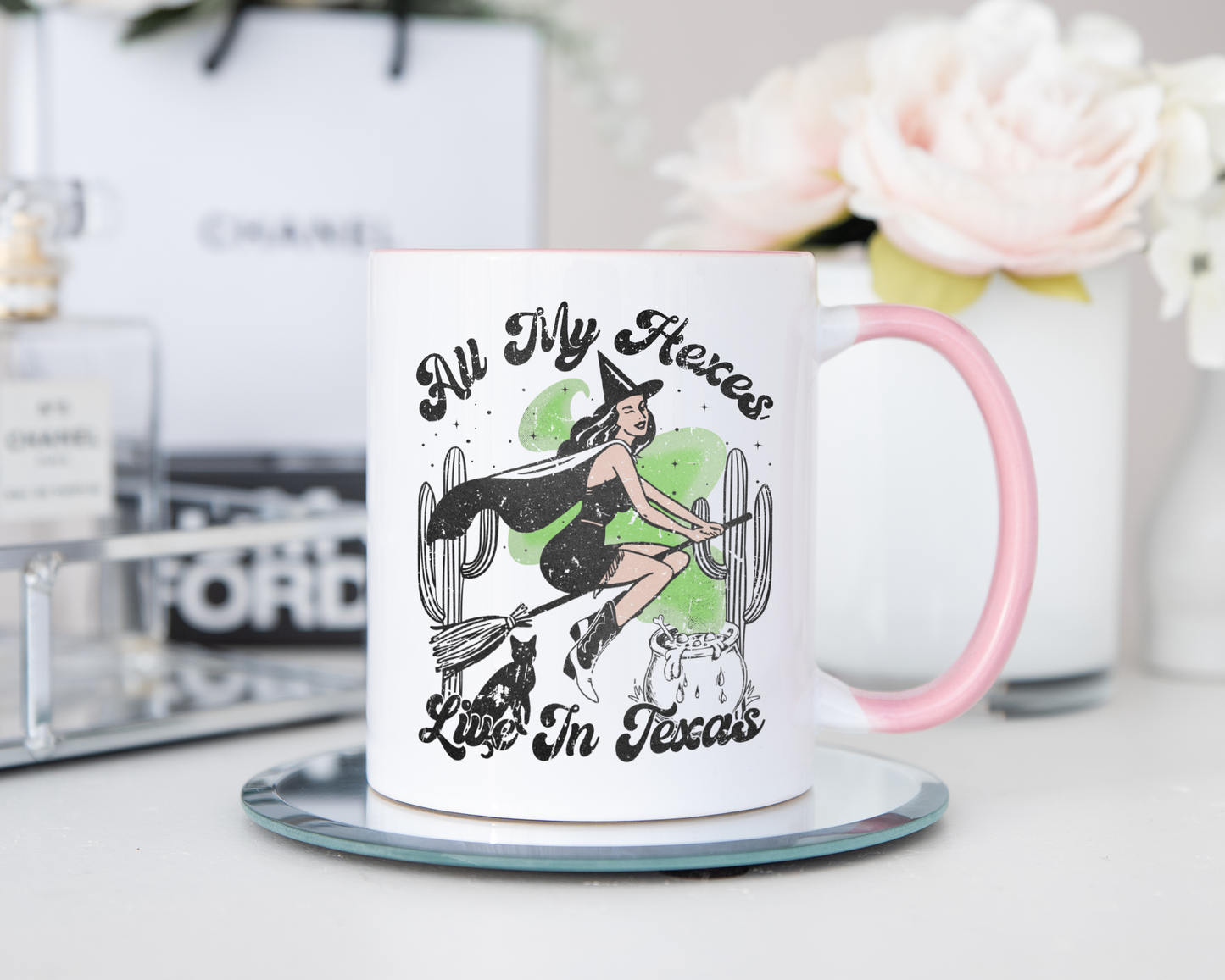 All My Hexes Live In Texas Halloween Country Music Mug